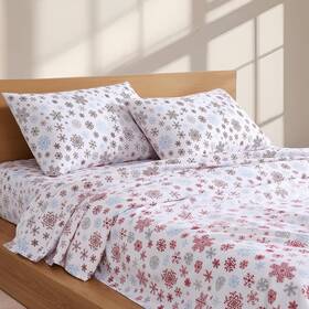 Lc-160gsm-ss-is-q Linen Closet Cotton Flannel Sheet Set Queen Size Icy Star Brushed Fo