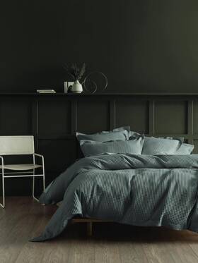 01700c823 Linen House Deluxe Waffle Quilt Cover Set Charcoal - Single