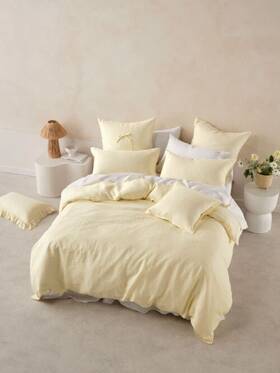 01700l675 Linen House Nimes Lemon Quilt Cover Set - Single