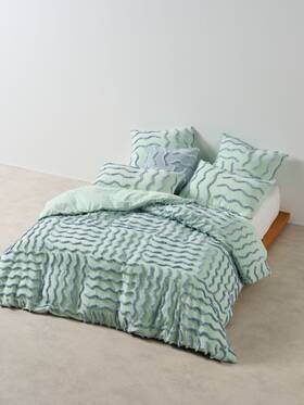 01700m744 Linen House Metung Quilt Cover Set Mint - Single