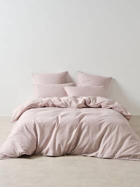01700n204 Linen House Volley Check Quilt Cover Set Orchid - Single