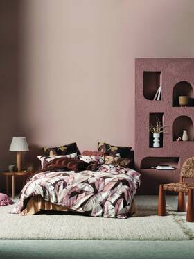 01702j015 Linen House Kalena Quilt Cover Set Cinnamon - Double