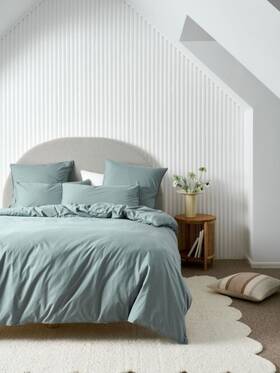 01703l112 Linen House Terra Organic Cotton Quilt Cover Set Ocean - Queen
