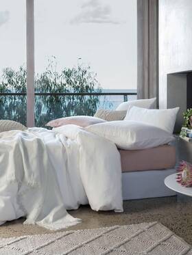01704d645 Linen House Nimes Quilt Cover Set White - King