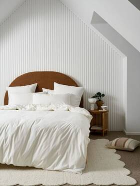 01704l110 Linen House Terra Organic Cotton Quilt Cover Set Snow - King