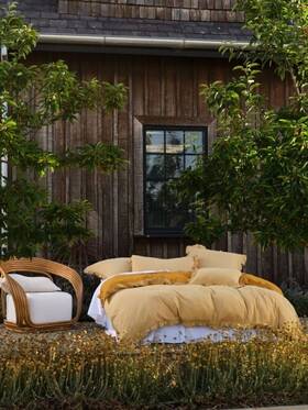 01704m193 Linen House Lucy Saffron Quilt Cover Set - King