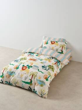 01700n324 Linen House Kids Creatures Great And Small Quilt Cover Set - Single