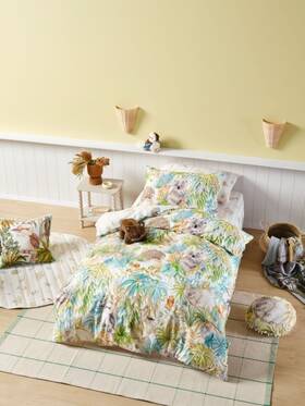 01703m680 Linen House Kids X Lauren Stringini Bush Folk Quilt Cover Set - Queen 210