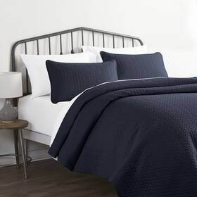 Linen Market 816651025565 2 Piece Navy Quilt Twin Size Bed Set - A Lightweight Bedspread &