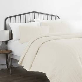 Linen Market 842933134397 3 Piece Ivory Quilt California King Size Bed Set - A Lightweight Bedspread And