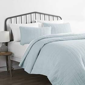 Linen Market 842933134410 3 Piece Pale Blue Quilt California King Size Bed Set - A Lightweight Bedsprea