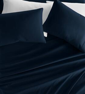 Lm-4pc-calking-navy Linen Market Double-brushed Microfiber California King Sheet Set 4 Piece