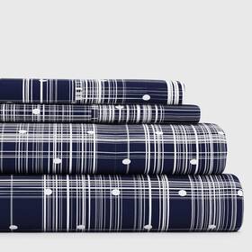 Ss-4pc-pok-queen-na Linen Market Simply Soft 4 Piece Sheet Set Polkadot Patterned Queen Navy Ss-4pc-pok-que