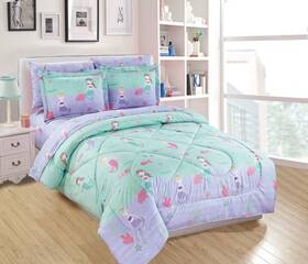 43502-41466 Linen Plus Twin Size Comforter Set Girls/teens Mermaids Starfishes Jellyfishe
