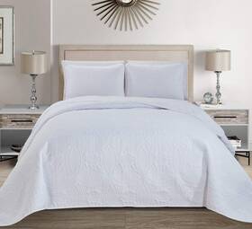 Linen Plus 665752461235 Collection 3 Pieces King/california King Over Size Embossed Coverlet Bedsprea