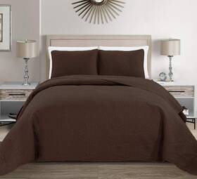 Linen Plus 665752461273 Collection 3 Pieces Full/queen Over Size Embossed Coverlet Bedspread Set Soli