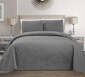 Linen Plus 665752461280 Collection 3 Pieces King/california King Over Size Embossed Coverlet Bedsprea