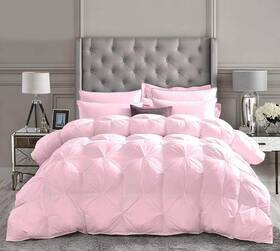 Era-mvw-102 Linenera All-season Pinch Pleated Baby Pink Comforter 500 Gsm 100% Cotton Super Ultra-
