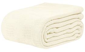 Lt74100blktcream Linteum Textile Supply Hospital Thermal Snagless Spread Blanket 74 Inch X100 Cream