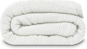 Ltblnkt6690leno Linteum Textile Supply Leno Weave White Blanket Queen 100%