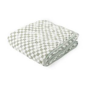 95211507 Little Unicorn Crib Organic Original Cotton Muslin Quilt - Green Checker