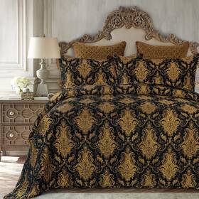 Loom And Mill 616430477444 Luxury Quilt Set 3 Piece Classic Damask Quilted Bedspread Queen Size With 2 Sham