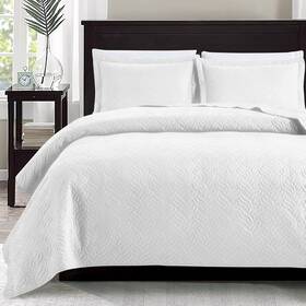 Loves Cabin 313104359395 King Size Quilt Set White Bedspreads - Soft Bed Summer Lightweight Microf