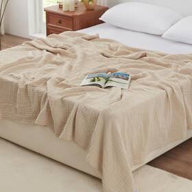 C-usa23a1cmtdcb2ki Loves Cabin 6 Layer 100% Cotton Muslin King 108 Inch X90 Apricot