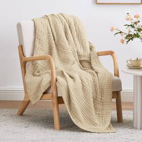 Cusa25a1cmtd10tw Loves Cabin 6 Layer 100% Cotton Muslin Blanket 60 Inch X80 Twin Khaki