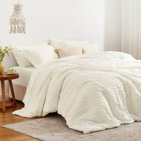 Cusa25a1pjte91fu Loves Cabin Seersucker Ivory Full Comforter Set 7-piece All Season Lightwei