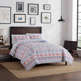 Lucky Brand 646760182022 Quilt Set 3-piece Twin Bedding Sets With Pillow Shams Cotton And Polyester