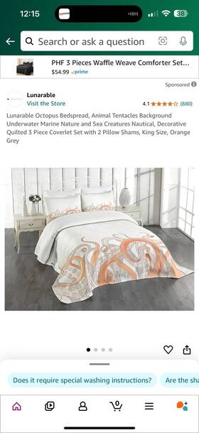 Lunarable 682042976592 Octopus Bedspread Animal Tentacles Background Nature And Sea Creat