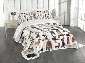Lunarable 682043052158 Dog Lover Bedspread Composite Picture Dogs Australian Sheepdog Belgian Boxer