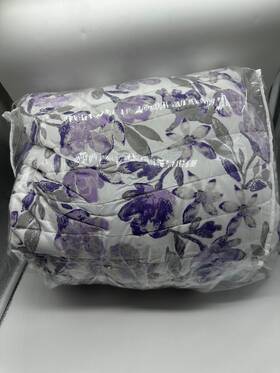 Lush D Cor 848742089187 Decor Tanisha Reversible Floral Quilt Set 5 Piece Full/ Queen Gray