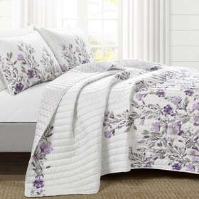 16t004670 Lush Decor Bedding Bath 26 Inch L X 108 W Grey Polyester Reversible King Quilt Set