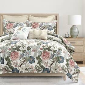 16t005382 Lush Decor Sydney Floral Comforter Set 7 Piece Full/queen Green And Blue