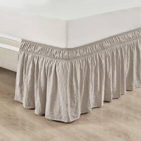 16t005510 Lush Decor Ruched Ruffle Elastic Easy Wrap Around Bed Skirt Single Queen/king