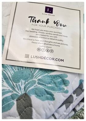 16t007469 Lush Decor Textured King Quilt Set 3-pcs Reversible Blue/gray With Floral Pattern
