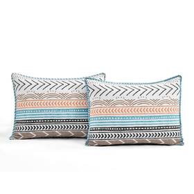 Lush Decor 194938001823 Hygge Geo Pattern Striped 3 Piece Quilt Bedding Set Full/queen Neutral And Mu