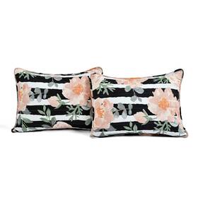 Lush Decor 194938001939 Amara Watercolor Rose 5 Piece Quilt Set Black And Dusty Full Queen