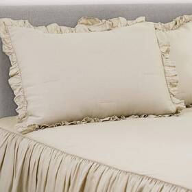 Lush Decor 194938039918 Belgian Flax Prewashed Linen Rich Cotton Blend 3 Piece Bedspread Set King/ca