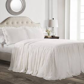 21t010979 Lush Decor Ruffle Skirt Bedspread Set - 3-piece Luxurious Farmhouse Bedding Elegant Ru