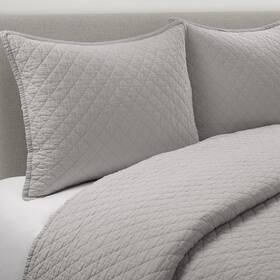 21t011232 Lush Decor Belgian Flax Prewashed Linen Rich Cotton Blend 3 Piece Quilt Set King