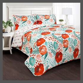 53438626 Lush Decor Full/queen Poppy Garden Quilt Set - D Cor