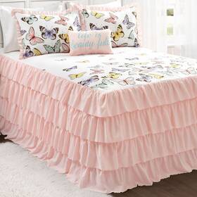 Lush Decor 848742091852 Flutter Butterfly Bedspread Set Pink Full