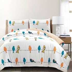 86253809 Lush Decor 3pc Full/queen Rowley Birds Cotton Duvet Cover Set - D Cor