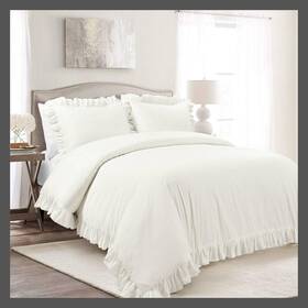 86253823 Lush Decor Duvet Cover Set Cotton Ruffle Vintage White Twin/twinxl
