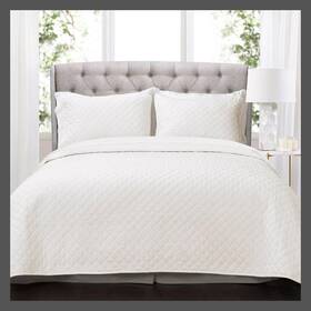 88096134 Lush Decor 2pc Twin/twin Extra Long Ava Diamond Oversized Cotton Quilt Set