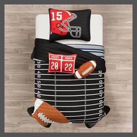 88995699 Lush Decor 4pc American Football Reversible Oversized Quilt Set Black/navy - D Cor