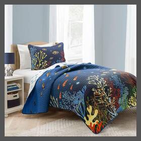 91024939 Lush Decor Twin 2pc Set Kidsft Under The Sea Quilts Navy - D Cor